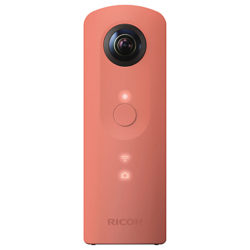Pentax Ricoh THETA SC Action Camera, HD 1080p, 14MP, 360° Recording, Wi-Fi with Soft Case Pink